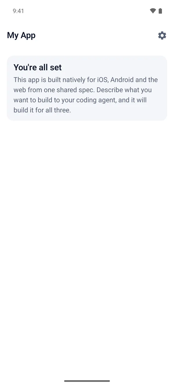 Android app, home screen